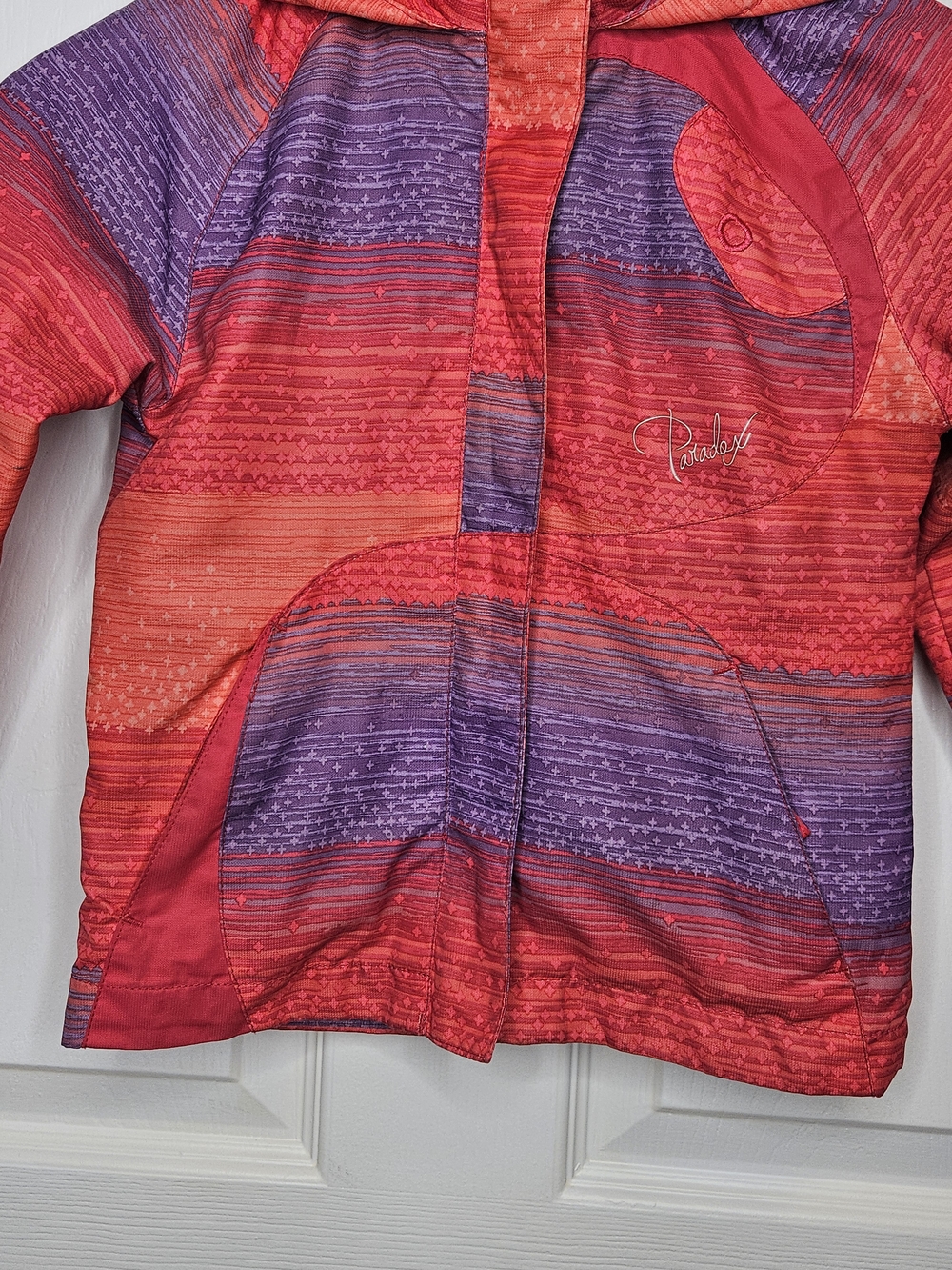 Paradox Girls Water Resistant Jacket Hooded Lightweight Coat Red Purple XS - Picture 8 of 16
